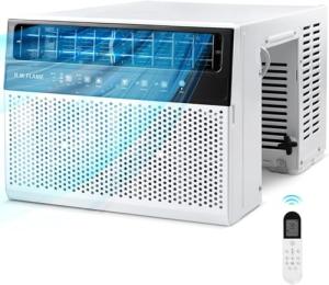 R.W.FLAME 12,000 BTU Window Air Conditioners, U-Shaped Air Condtioner Unit Cools up to 550 Sq. Ft, 6 Modes 24H Timer Energy-saving Window AC Units, Full Window View, Easy to Install, White