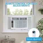 MilleLoom 6,000 Btu Window Air Conditioner, Cools Up to 250 Sq. Ft with Cooling, Dehumidifier, 3 Fan Speed, Window-Mounted Room Ac Window Unit with Remote, Easy Install Kit for Home