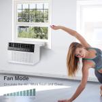 R.W.FLAME 12,000 BTU Window Air Conditioners, U-Shaped Air Condtioner Unit Cools up to 550 Sq. Ft, 6 Modes 24H Timer Energy-saving Window AC Units, Full Window View, Easy to Install, White