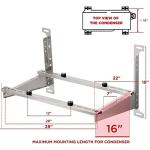 TURBRO Wall Mount Stand for Mini Split Ductless Air Conditioner Heat Pump System, Sturdy Stainless Steel Bracket w/Dual Cross-Bars, Support Condenser up to 550 lbs (7,000 - 24,000 BTU)