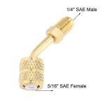 gohantee R410a Adapter 5/16 Female, 1/4 Male SAE Swivel Adapter Fits for Mini Split System Air Conditioners, HVAC and Refrigeration Service with 45° Angle Thimble Pack of 2