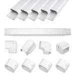MOOITEK 3" 10Ft PVC Line Set Cover Kit for Ductless Mini Split Air Conditioners, Decorative PVC Slim Line Cover for Central AC & Heat Pumps Systems Tubing Cover White