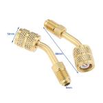 gohantee R410a Adapter 5/16 Female, 1/4 Male SAE Swivel Adapter Fits for Mini Split System Air Conditioners, HVAC and Refrigeration Service with 45° Angle Thimble Pack of 2