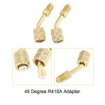 gohantee R410a Adapter 5/16 Female, 1/4 Male SAE Swivel Adapter Fits for Mini Split System Air Conditioners, HVAC and Refrigeration Service with 45° Angle Thimble Pack of 2