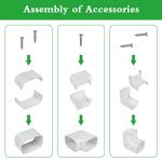 MOOITEK 3" 10Ft PVC Line Set Cover Kit for Ductless Mini Split Air Conditioners, Decorative PVC Slim Line Cover for Central AC & Heat Pumps Systems Tubing Cover White