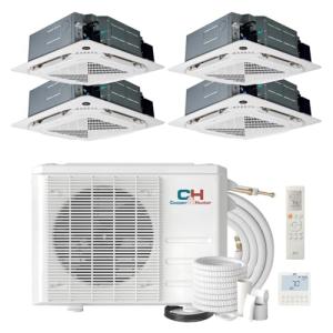 Cooper & Hunter 4 Zone 9k+9k+12k+12k Ceiling Cassettes with Installation Kits, 3 Ton Four Zone Ductless Multi Mini Split Air Conditioner