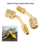 gohantee R410a Adapter 5/16 Female, 1/4 Male SAE Swivel Adapter Fits for Mini Split System Air Conditioners, HVAC and Refrigeration Service with 45° Angle Thimble Pack of 2