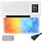 Split Max Air Conditioner, Heating & Cooling, Silent & Energy Efficient Wall Mount or Desktop, with Remote Control for Home 110V (White)