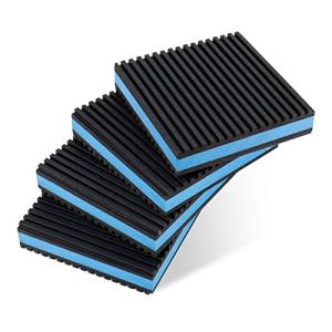 Powrocket 4 Pack Rubber Anti Vibration Pads,3 x 3 x 7/8 inches Heavy Duty EVA Isolation Mats for Air Conditioner,HVAC System,Compressors,Washer and Dryer Blue