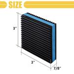 Powrocket 4 Pack Rubber Anti Vibration Pads,3 x 3 x 7/8 inches Heavy Duty EVA Isolation Mats for Air Conditioner,HVAC System,Compressors,Washer and Dryer Blue