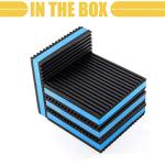 Powrocket 4 Pack Rubber Anti Vibration Pads,3 x 3 x 7/8 inches Heavy Duty EVA Isolation Mats for Air Conditioner,HVAC System,Compressors,Washer and Dryer Blue