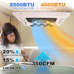 12V RV Air Conditioner with Heat 8.5K BTU Universal RV Rooftop AC Unit Heater Combo Quiet 2 in 1 Heating and Cooling for Truck, Trailer, Boat, Motorhome, Camper, Caravan