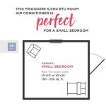 Frigidaire 6,000 BTU Window Air Conditioner and Dehumidifier, 115V, Cools up to 250 Sq. Ft. for Apartment, Dorm Room, Small/Medium Rooms, with Remote Control, White