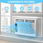 6000btu Window Air Conditioner Units, Fast Cooling 250 Sq.ft. 115V Air Conditioner Window Unit with Remote Controlled, App Controlled, 50db Low Noise,Small Ac Unit for Room Quick Installation