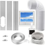 Portable AC Window Kit with 5.1” Exhaust Hose for Sliding Window, Adjustable Air Conditioner Window Vent Kit for Ducting AC Seal Panel for Horizontal&Vertical Window.