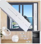 Portable Air Conditioner Window Seal Kit with Coupler,Adjustable Vertical/Horizontal Sliding Window Plate for AC Unit, AC Window Vent Kit Suitable for 5.9”AC Exhaust Hose