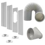 Portable Air Conditioner Window Vent Kit, 5.9 Inch Diameter 59 Inch Length Exhaust Hose,Adjustable Vertical/Horizontal Sliding Window Kit Plate for AC Unit