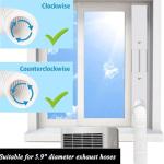 Portable Air Conditioner Window Seal Kit with Coupler,Adjustable Vertical/Horizontal Sliding Window Plate for AC Unit, AC Window Vent Kit Suitable for 5.9”AC Exhaust Hose