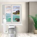 Portable Air Conditioner Window Vent Kit, 5.9 Inch Diameter 59 Inch Length Exhaust Hose,Adjustable Vertical/Horizontal Sliding Window Kit Plate for AC Unit