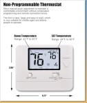 Heagstat Non Programmable Thermostat for Home 1 Heat/1 Cool Single-Stage Compatibility, White Backlight