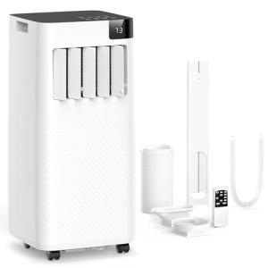ZAFRO 10,000 BTU Portable Air Conditioners, 4 Modes Portable AC Unit with Fast Cooling/Energy Efficient/Remote/24Hrs Timer for Bedroom/Dorms/Indoor Rooms, White