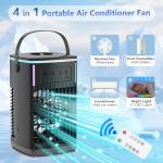 iFeiFan Portable Air Conditioners with Remote, 4-in-1 Portable AC with 1500ml Water Tank, 3 Wind Speeds, 6H Timer, 2 Cool Mist, 7 Lights, Personal Mini Air Conditioner for Room Bedroom Offic