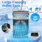 iFeiFan Portable Air Conditioners with Remote, 4-in-1 Portable AC with 1500ml Water Tank, 3 Wind Speeds, 6H Timer, 2 Cool Mist, 7 Lights, Personal Mini Air Conditioner for Room Bedroom Offic