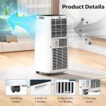 ZAFRO 10,000 BTU Portable Air Conditioners, 4 Modes Portable AC Unit with Fast Cooling/Energy Efficient/Remote/24Hrs Timer for Bedroom/Dorms/Indoor Rooms, White