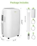 Hykolity 12,000 BTU WiFi Enabled Portable Air Conditioner, 5 in 1 Window Kit Quiet Smart AC Unit with 3-Speed Fan & Dehumidifier, 24H Timer & Sleep Mode for Living Room, Bedroom, Up to 550 Sq.Ft