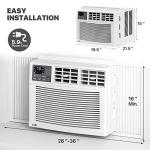 mollie 12000 BTU Window-Mounted Room Air Conditioner, Powerful Indoor AC with Multi-Speed Mode, Programmable Timer, Cool up to 450 Sq.Ft.