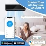 GLACER 12000 BTU Mini Split Air Conditioner & Heater, 22 SEER2 Inverter AC Unit Cools Up to 750 Sq. Ft, Wall-mounted Tubeless Split-System with Mounting Kit (Black, 12000BTU, 208-230V, 22 SEER2-WIFI)