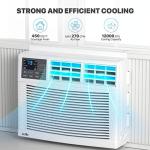 mollie 12000 BTU Window-Mounted Room Air Conditioner, Powerful Indoor AC with Multi-Speed Mode, Programmable Timer, Cool up to 450 Sq.Ft.