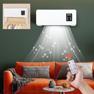 Ductless Portable Air Conditioners No Windows Needed, Quiet Remote-Controlled Air Conditioner, 3 in 1 Wall Mounted Air Conditioner Drying Rack for Bathroom Office, Mini Split AC/Heating System