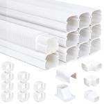 Mini Split Line Set Cover Kit 3" W 16Ft Air Conditioners Decorative PVC Slim Line Cover for Central AC & Heat Pumps Systems Tubing Cover