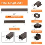 GCGOODS 4in 25ft Mini Split Line Set Cover Kit, Decorative PVC Lineset Cover for Ductless Mini Split Air Conditioner Heat Pump System and Central Air Conditioner, Brown