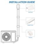 4" W 13.5Ft L Line Set Cover Kit for Mini Split Air Conditioners Decorative PVC Slim Line Cover for Central AC & Heat Pumps Systems Tubing Cover