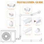 Mini Split Line Set Cover Kit 3" W 16Ft Air Conditioners Decorative PVC Slim Line Cover for Central AC & Heat Pumps Systems Tubing Cover