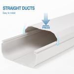 4" W 13.5Ft L Line Set Cover Kit for Mini Split Air Conditioners Decorative PVC Slim Line Cover for Central AC & Heat Pumps Systems Tubing Cover