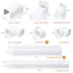 Mini Split Line Set Cover Kit 3" W 16Ft Air Conditioners Decorative PVC Slim Line Cover for Central AC & Heat Pumps Systems Tubing Cover