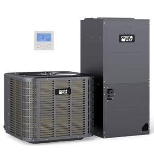 COSTWAY 3 Ton Ducted Central Air Conditioner Heat Pump System, 36000 BTU Inverter Split AC with Multi-Position Air Handler Unit, 208/230V, 19 SEER2, Work in 5℉-125℉ (36000BTU, 208-230V, 19 SEER2)