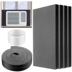 Pangda 4 Pcs 17 x 9 x 7/8 Inch Window Air Conditioner Insulated Foam Panels Insulation Winter Ac Side Surround Panels Kit with Top Seal Strip for Summer and Winter Indoor (Black)