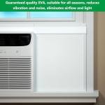 Window Air Conditioner,Side Insulated Foam Panel, Summer/Winter Heat and Draft Insulating,Full Surround Insulation Panels Window Seal with 4 pressure strips 2PIC (WHITE)