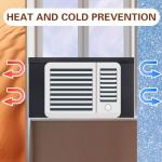 Pangda 4 Pcs 17 x 9 x 7/8 Inch Window Air Conditioner Insulated Foam Panels Insulation Winter Ac Side Surround Panels Kit with Top Seal Strip for Summer and Winter Indoor (Black)