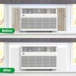 Window Air Conditioner,Side Insulated Foam Panel, Summer/Winter Heat and Draft Insulating,Full Surround Insulation Panels Window Seal with 4 pressure strips 2PIC (WHITE)