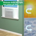 Window Air Conditioner,Side Insulated Foam Panel, Summer/Winter Heat and Draft Insulating,Full Surround Insulation Panels Window Seal with 4 pressure strips 2PIC (WHITE)