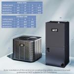 COSTWAY 3 Ton Ducted Central Air Conditioner Heat Pump System, 36000 BTU Inverter Split AC with Multi-Position Air Handler Unit, 208/230V, 19 SEER2, Work in 5℉-125℉ (36000BTU, 208-230V, 19 SEER2)