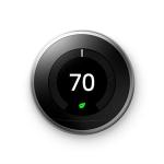 Google Nest Learning Thermostat - 3rd Gen (2015) - Programmable Smart Thermostat for Home - Works with Alexa - Stainless Steel
