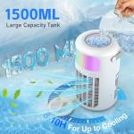 Portable Air Conditioner, 2025 Upgraded 4-IN-1 Ultra-Quiet Design Portable AC Unit with 2 Cool Mist & Speeds1500ml Remote Control Air Conditioner Evaporative for Home,Office,Bedroom, Camping