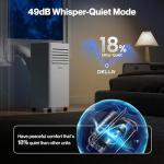 DELLA Smart WiFi Enabled 10000 BTU Portable Air Conditioner Cools Up To 250 Sq. Ft. Work with Alexa,Geo Fencing Cooling, Dehumidifier & Fan Portable AC Unit w/Remote Control & Window Kit
