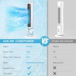 Windowless Portable Air Conditioner Ac Unit with Remote,37” Ventless Evaporative Air Cooler,Quiet Swamp Cooler for 4 Modes, Ductless Tower Fan For 12H Timer, Ice Packs for home Bedroom Indoor White